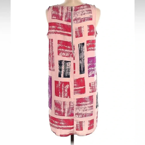 Halogen Lightweight Pink & Red Color Block Sleeveless Shift Dress Size Medium P - Picture 3 of 7
